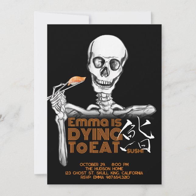SUSHI Halloween-Party Einladungskarten (Vorderseite)