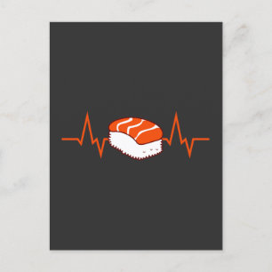 Sushi Heartbeat Japanisches Asiatisches Essen Postkarte