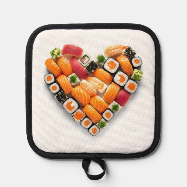 Sushi-Herz Topflappen (Vorderseite)