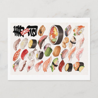 Sushi - Illustration der japanischen Lebensmittelh Postkarte