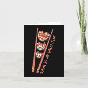 Sushi ist mein Niedliches Retroherz in Valentine Karte
