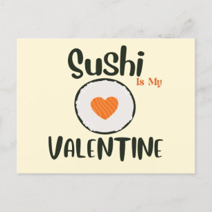 Sushi ist mein Valentine Postkarte