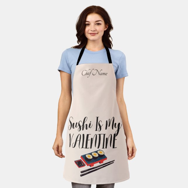 Sushi ist mein Valentine Schürze (Getragen)