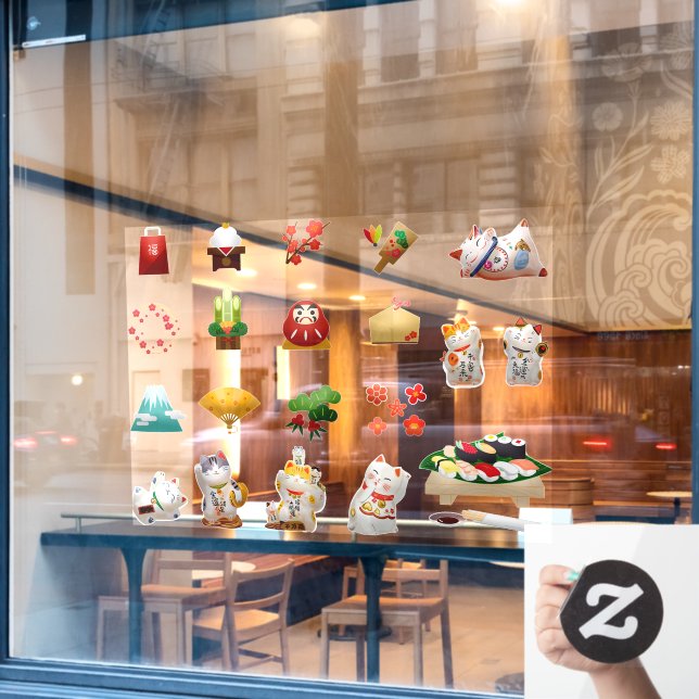 Sushi Japanese Food Restaurant Business Fensteraufkleber (Café-Fenster)