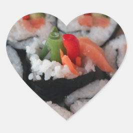 Sushi Japanese Restaurant Sauce Herz-Aufkleber
