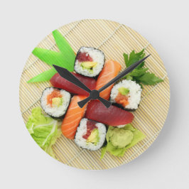 Sushi Japanisch Köstliches asiatisches Food Yummy Runde Wanduhr