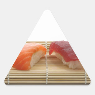 Sushi Japanisch Lecker Asiatisches Essen Lecker Dreieckiger Aufkleber