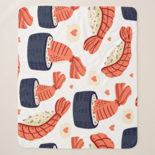 Sushi japanische Küche Nahtloses Muster Sherpadecke