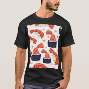 Sushi japanische Küche Nahtloses Muster T-Shirt