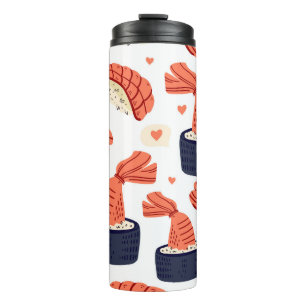 Sushi japanische Küche Nahtloses Muster Thermosbecher