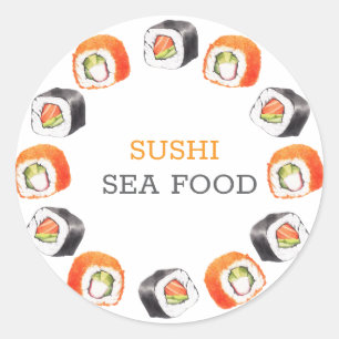 Sushi japanisches Essen Runder Aufkleber