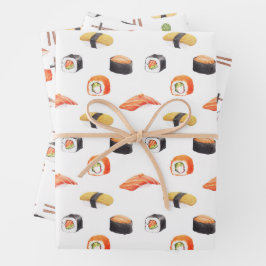 Sushi japanisches Lebensmittelmuster Geschenkpapier Set