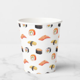 Sushi japanisches Lebensmittelmuster Pappbecher