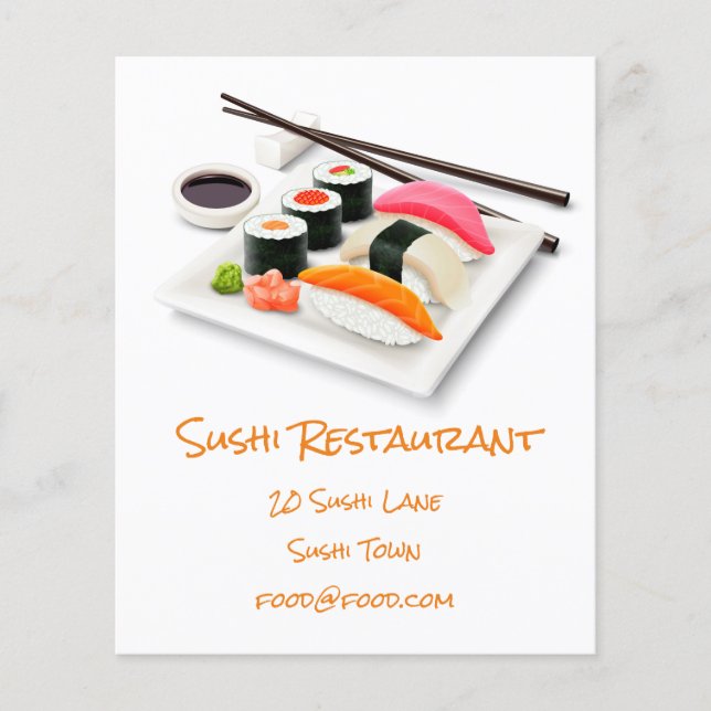 Sushi japanisches Restaurant Flyer (Vorne)