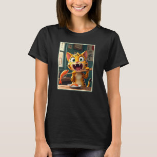 Sushi-Katze frisst T-Shirt
