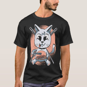 Sushi-Katze Japanisches Gericht Foodie-Katze Sushi T-Shirt