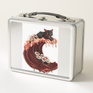 Sushi-Katze Träume  Eigenartige japanische Lebensm Metall Brotdose