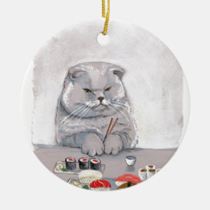 Sushi-Katzen-Herr Grumps ©CSiravo Keramikornament