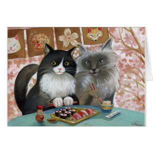 Sushi-Katzen-reizende Paare