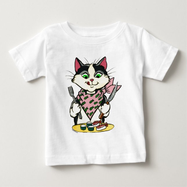 Sushi-Katzen-Shirt Baby T-shirt (Vorderseite)