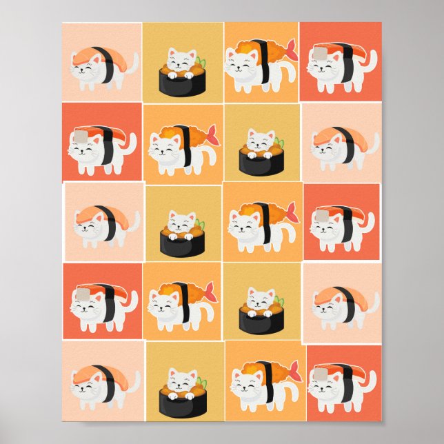 Sushi-Katzenposter Poster (Vorne)