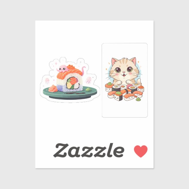 Sushi Kawai Stickers Aufkleber (Blatt)