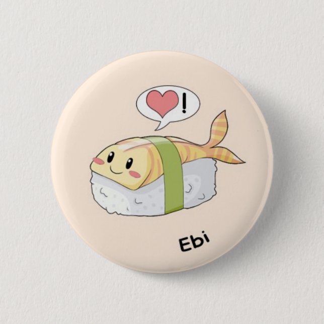 Sushi kawaii button (Vorderseite)