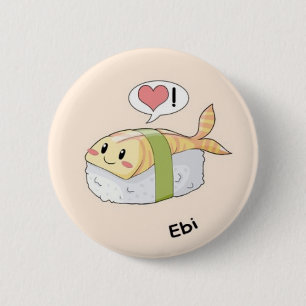 Sushi kawaii button
