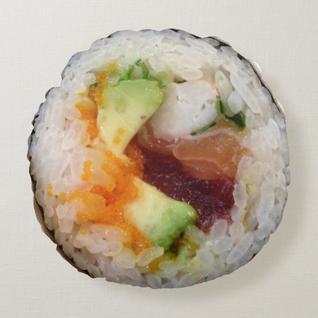Sushi-Kissen Rundes Kissen (Vorderseite)