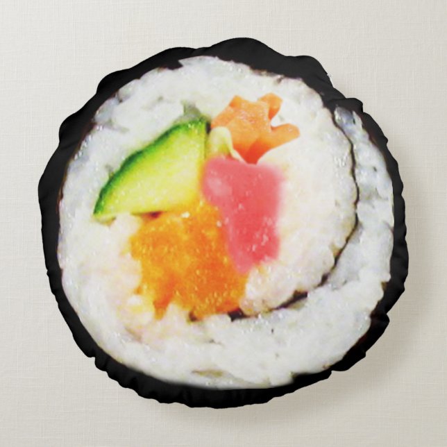 Sushi-Kissen Rundes Kissen (Rückseite)
