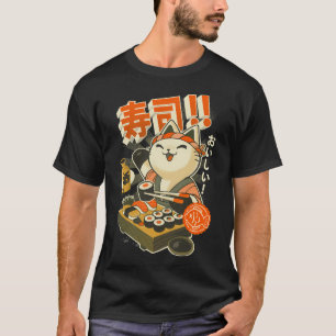 Sushi-Koch-Katze - Lustige Restaurant-Kitty - Japa T-Shirt