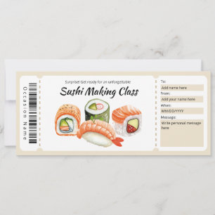Sushi-Kochkurs-Geschenkgutschein Einladung