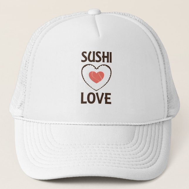 Sushi Liebe Herzerreißer Lachs Liebling Truckerkappe (Vorderseite)