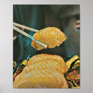 Sushi-Liebhaber asiatischer Küche Poster