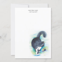 Sushi Lover's Watercolor-Mitteilungskarten Einladung