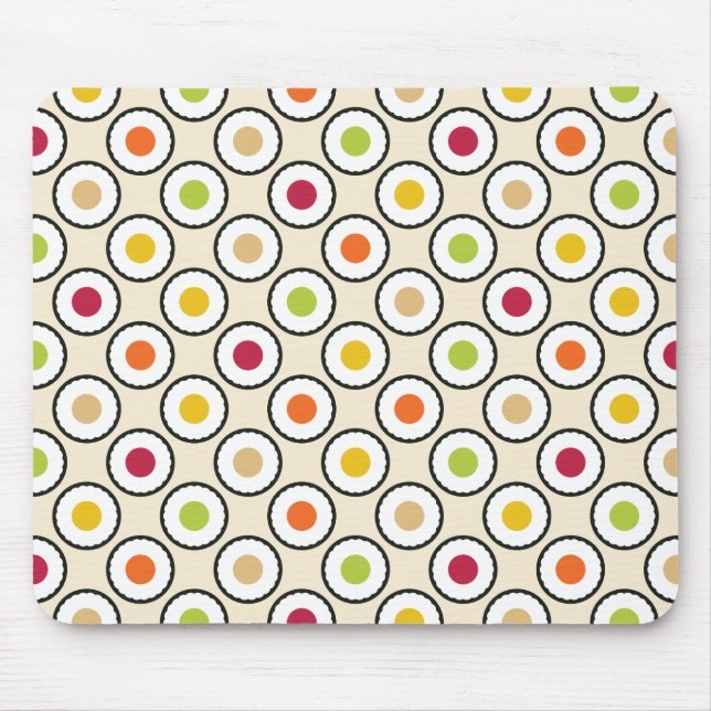 Sushi Maki Polka Dots Mousepad (Vorne)