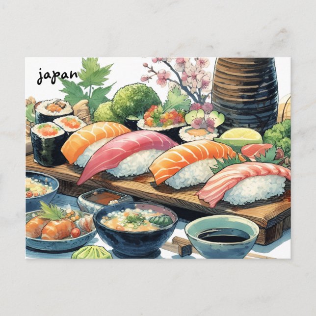 sushi mass mailing cartes postales japonaises (Devant)