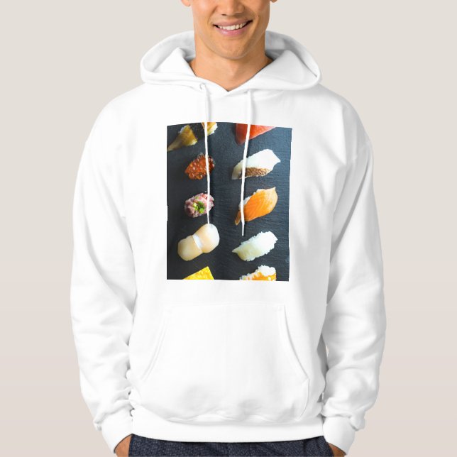 Sushi Museum on a Blackboard | Modern Japanese Sty Hoodie (Vorderseite)