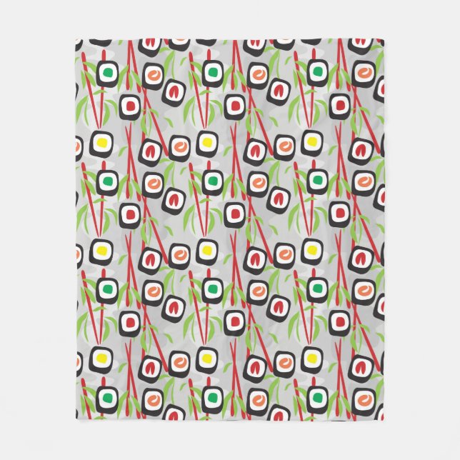 Sushi-Muster Fleecedecke (Vorderseite)