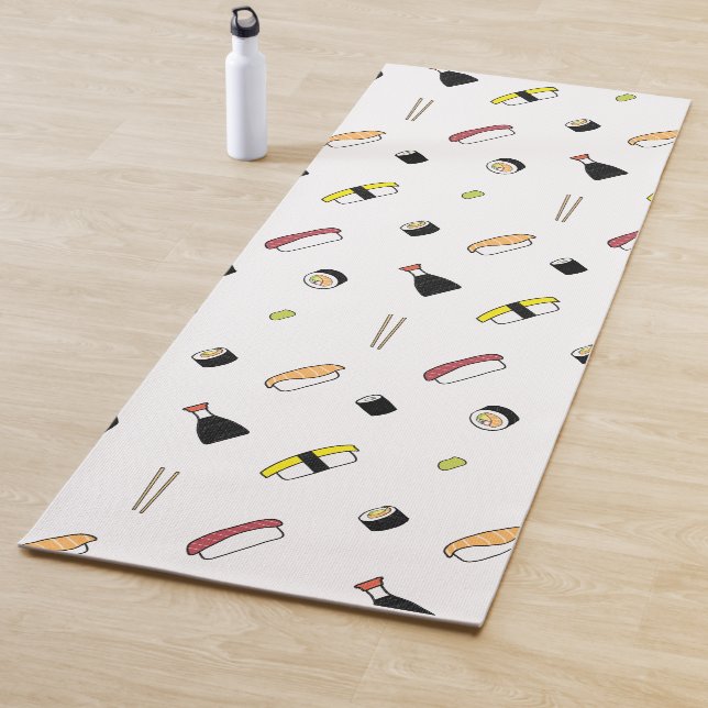Sushi Muster Niedlich Illustration | Lachs Orange Yogamatte (Beispiel)