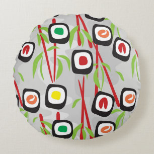 Sushi-Muster Rundes Kissen