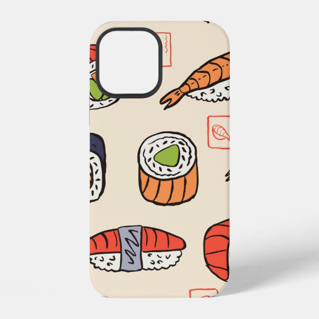 Sushi-nahtloses Muster iPhone 12 Hülle (Rückseite)