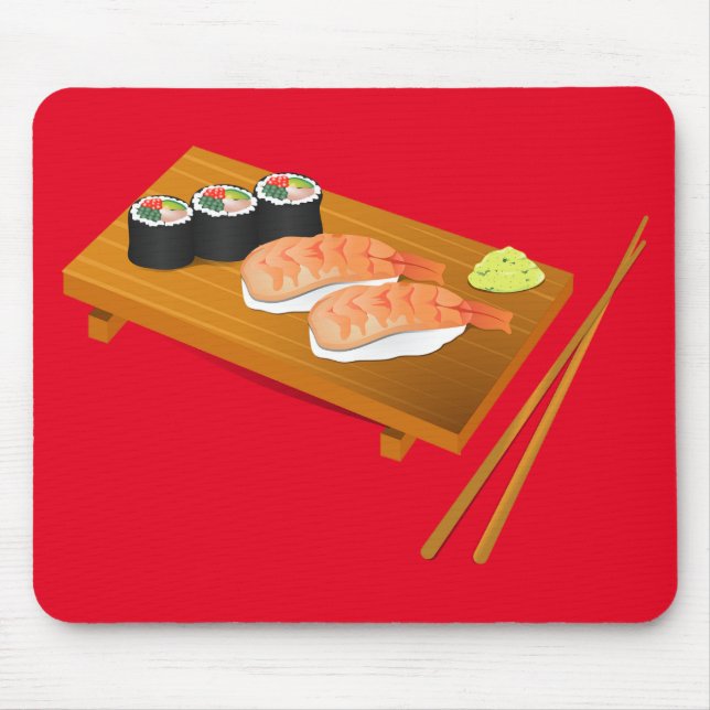 Sushi niedlich japanisches Essen Mousepad (Vorne)