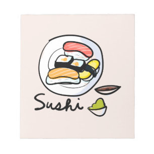 Sushi niedliche japanische Küche Notizblock