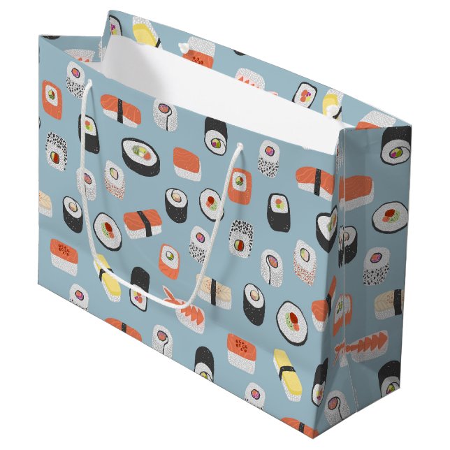 Sushi Nigeria Maki Roll Große Geschenktüte (Vorderseite Schrägansicht)