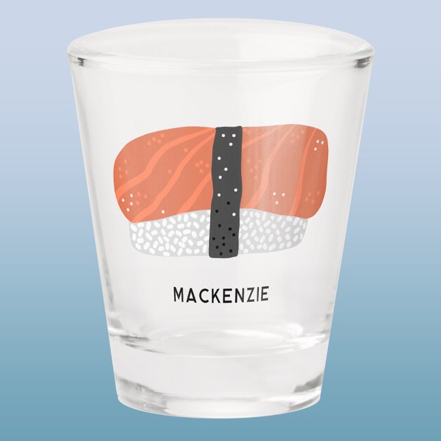 Sushi Nigiri japanische Art Personalisiert Schnapsglas (Fun Japanese nigiri sushi food art personalized shot glass)