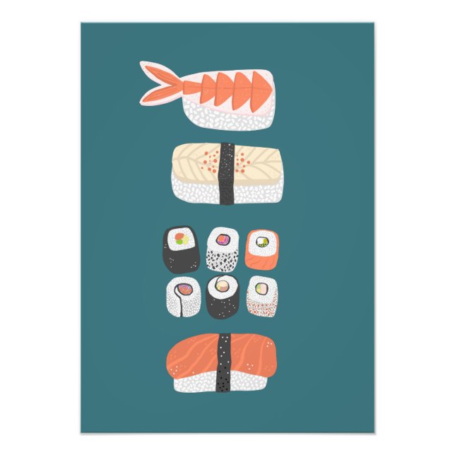 Sushi Nigiri Maki Roll Foto Print (Vorne)