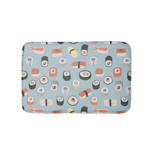 Sushi Nigiri Maki Roll Pattern Badematte