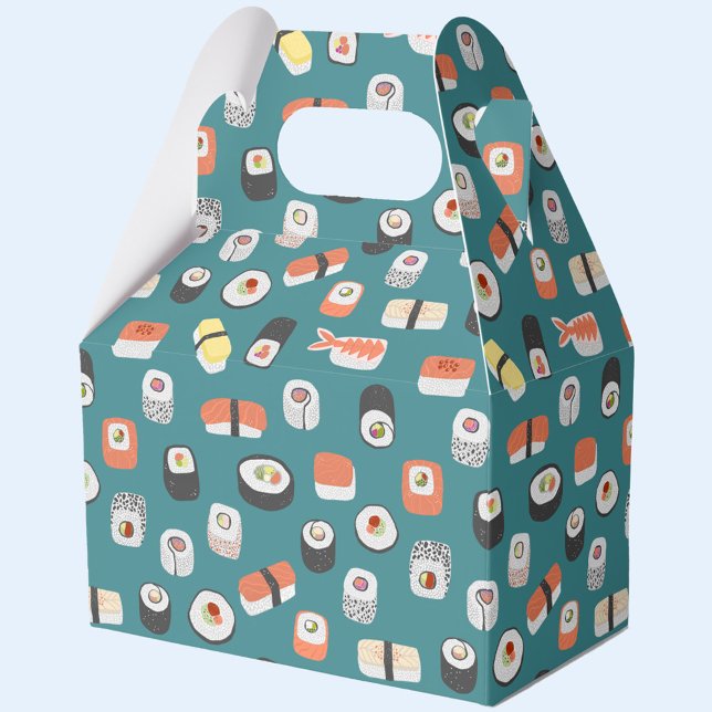 Sushi Nigiri Maki Roll Pattern Geschenkschachtel (Fun Japanese sushi pattern favor or gift box)