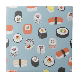 Sushi Nigiri Maki Roll Pattern Keramik Tile Fliese